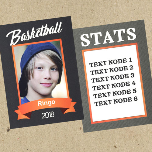 Basketball Personalized Photo Trading Cards
