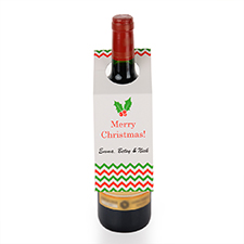 Christmas Flower Personalized Wine Tag, set of 6