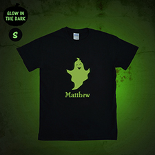 Boy Ghost Personalized Glow In The Dark Halloween T Shirt, Adult Small