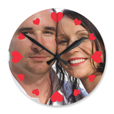 Hearts Personalized Photo Large Round 10.75