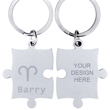 Aries Symbol Personalized Engraved Puzzle Keychain