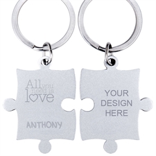 Love Quote Personalized Engraved Puzzle Keychain