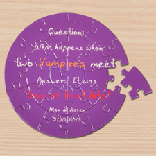 Background Color & Text Small Round Puzzles