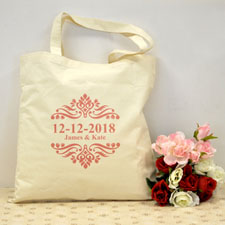 Hot Pink Swirls Wedding Favors Cotton Tote Bag