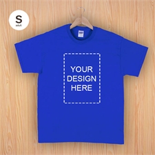 Custom Print Cotton Royal Blue Portrait Image Adult Small T Shirt